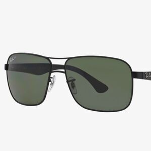 NWT Ray-Ban RB3516  Polarized Navigator Sunglasses Matte Black Frame